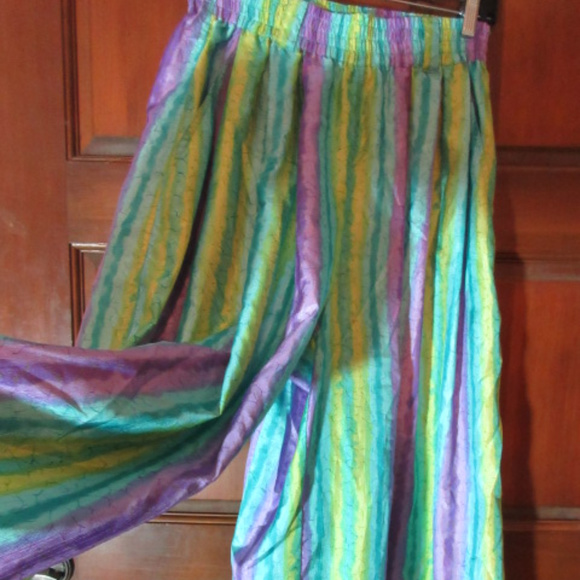 LESLIE FAY RAINBOW STRIPED CULOTTES Small - Picture 1 of 3